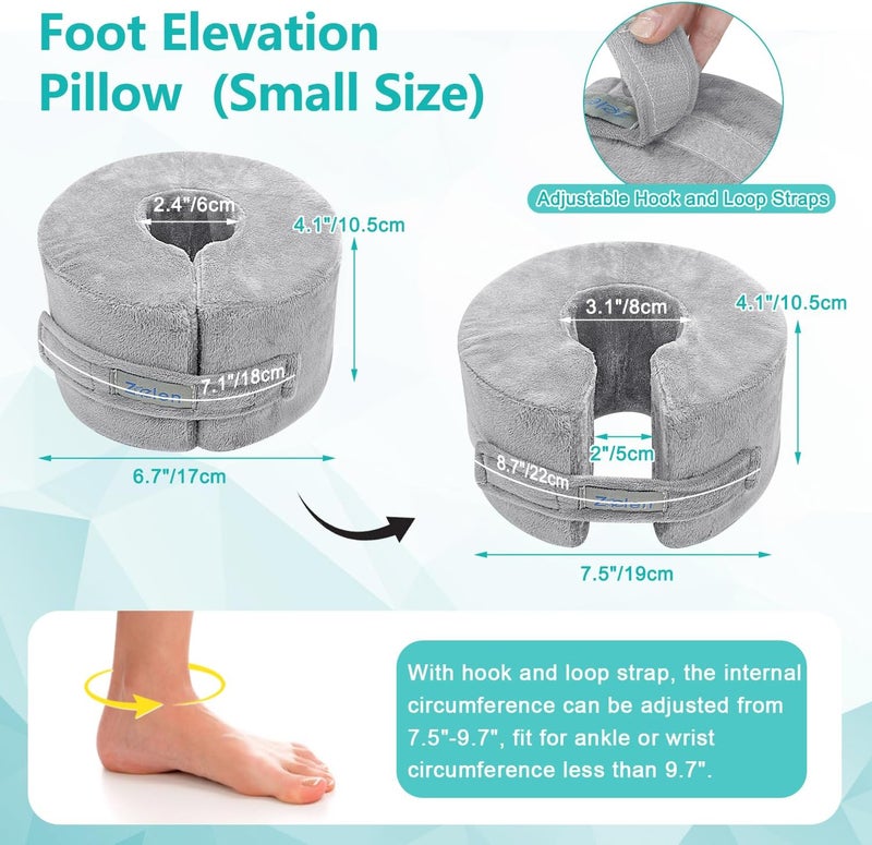Zelen Foot Elevation Pillow Ankle Heel Elevator Wedge Foot Support Pillow Medical Ankle Cushion for Bed Sore Pressure Ulcer Sleeping Feet Leg Rest Elevated Support Foam Surgery Recovery (Small, 1PCS) - Image 3