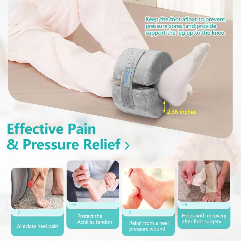 Zelen Foot Elevation Pillow Ankle Heel Elevator Wedge Foot Support Pillow Medical Ankle Cushion for Bed Sore Pressure Ulcer Sleeping Feet Leg Rest Elevated Support Foam Surgery Recovery (Small, 1PCS) - Image 2