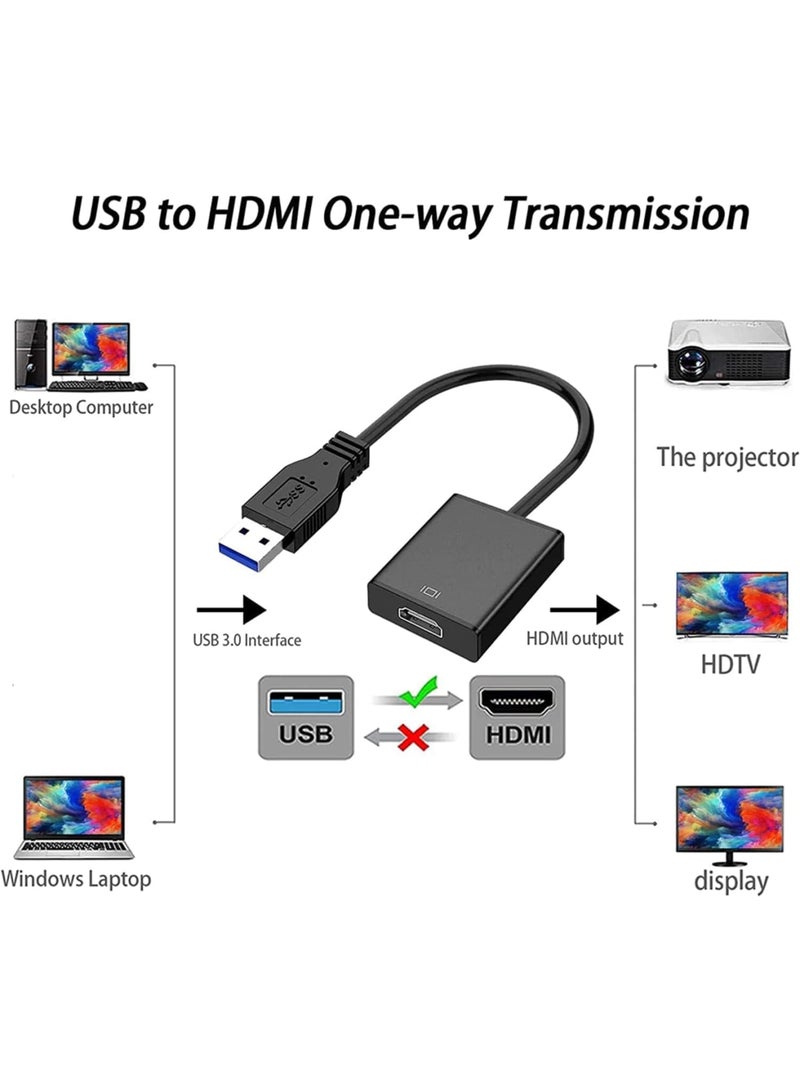 SOLARAE USB to HDMI Adapter for Multiple Monitors 1080P Compatible with Windows XP/7/8/10/11 - Image 2