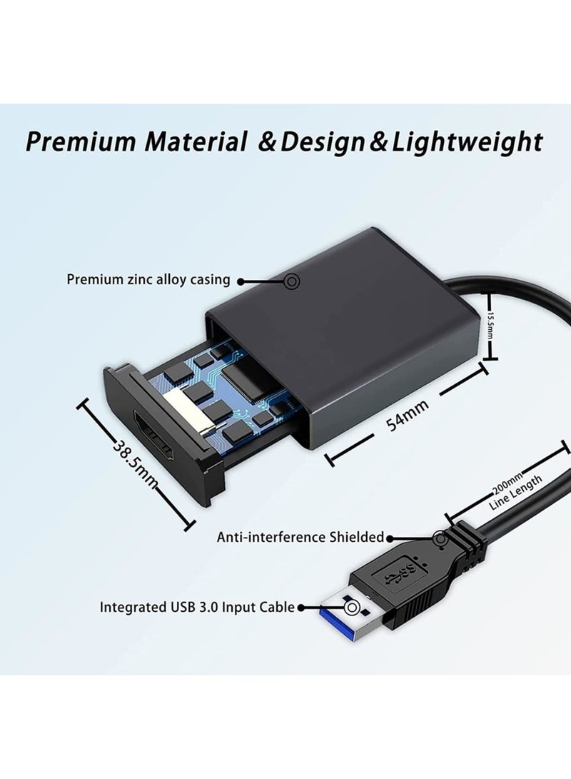 SOLARAE USB to HDMI Adapter for Multiple Monitors 1080P Compatible with Windows XP/7/8/10/11 - Image 3