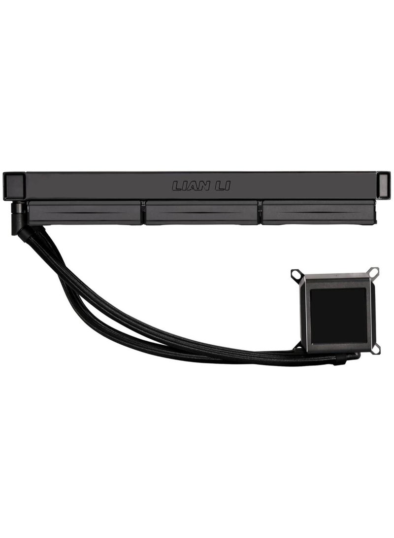 ليان لي مبرد وحدة المعالجة المركزية السائل GalahadII LCD 360 مم AIO - شاشة IPS LCD مقاس 2.88 بوصة، مضخة Asetek من الجيل الثامن والخامس، مشعاع ألومنيوم 30 مم، أنبوب 385 مم مع وصلات دوارة بزاوية 45 درجة، 3 مراوح ARGB FDB مقاس 120 مم، متوافق مع Intel وAMD، أسود | GA2ALCD36B - Image 3