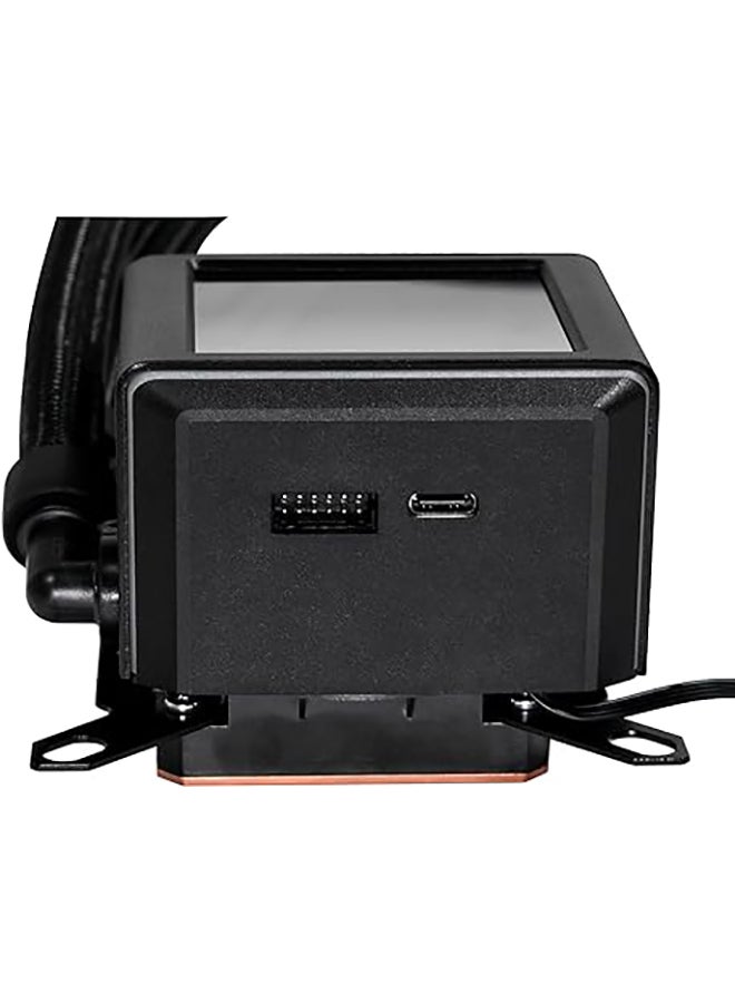 ليان لي مبرد وحدة المعالجة المركزية السائل GalahadII LCD 360 مم AIO - شاشة IPS LCD مقاس 2.88 بوصة، مضخة Asetek من الجيل الثامن والخامس، مشعاع ألومنيوم 30 مم، أنبوب 385 مم مع وصلات دوارة بزاوية 45 درجة، 3 مراوح ARGB FDB مقاس 120 مم، متوافق مع Intel وAMD، أسود | GA2ALCD36B - Image 5