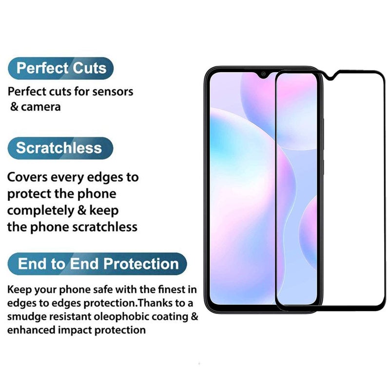 OpenTech حماية شاشة زجاجية مقسّاة عسكرية متوافقة مع Xiaomi Redmi 9 / Redmi 9T / Redmi 9 Power / Redmi 9 Prime / Xiaomi Poco M2 / Xiaomi Poco M3 مع تغطية من الحافة إلى الحافة ومجموعة تركيب سهلة - Image 2