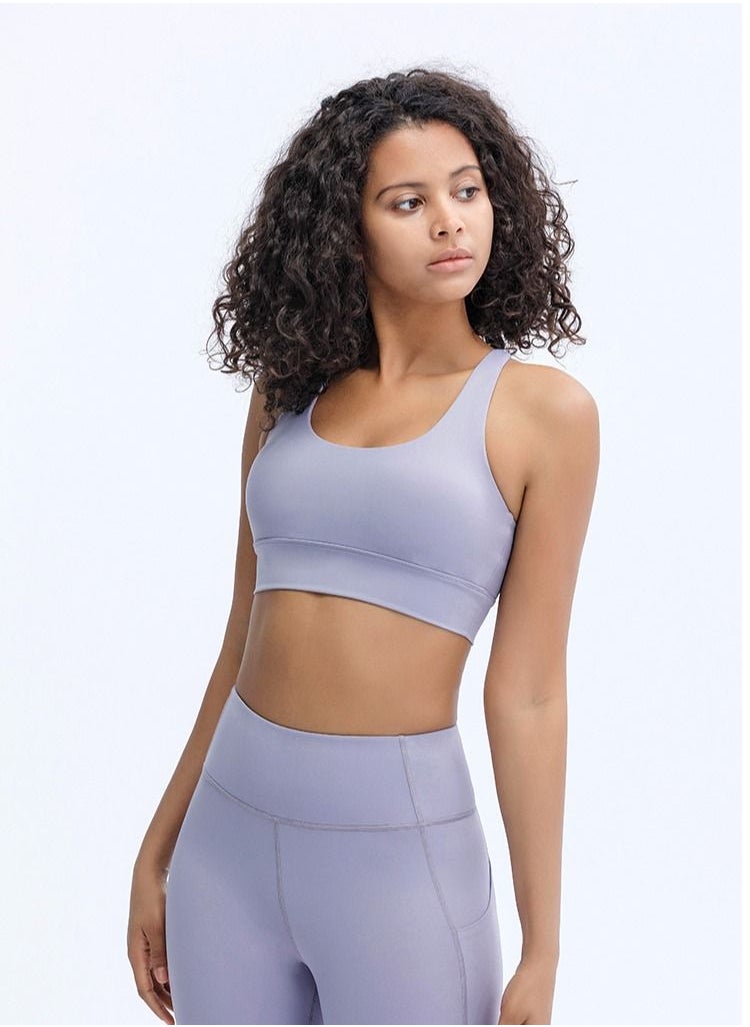 Loquat - Yoga Exercise Fitness Running Bra Purple - Image 1