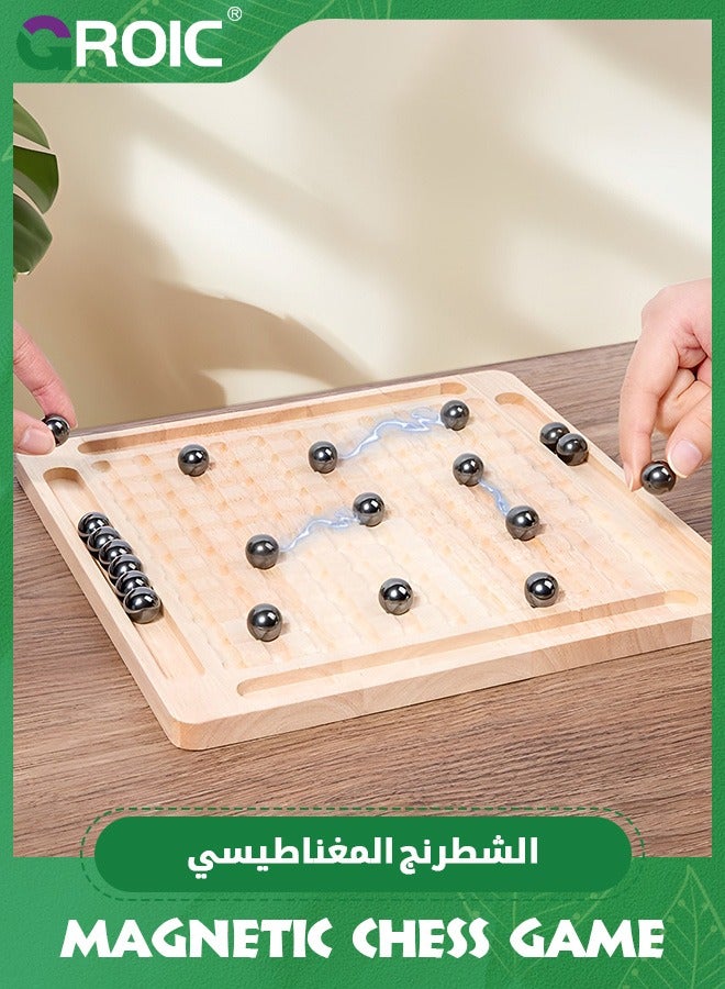 GROIC Magnetic Chess Game,Magnetic Induction Chess Game Set,Table Top Magnet Chess Game, Magnetic Rocks Game,Family Party Strategy Game with 20Pcs Magnetic Stones,Magnetic Board Game - Image 2