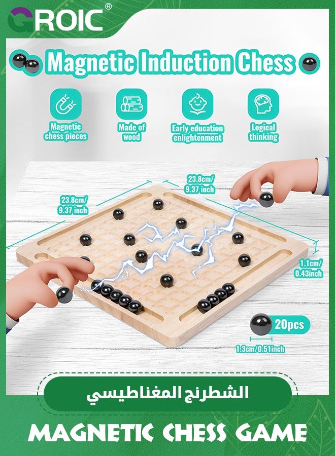 GROIC Magnetic Chess Game,Magnetic Induction Chess Game Set,Table Top Magnet Chess Game, Magnetic Rocks Game,Family Party Strategy Game with 20Pcs Magnetic Stones,Magnetic Board Game - Image 5