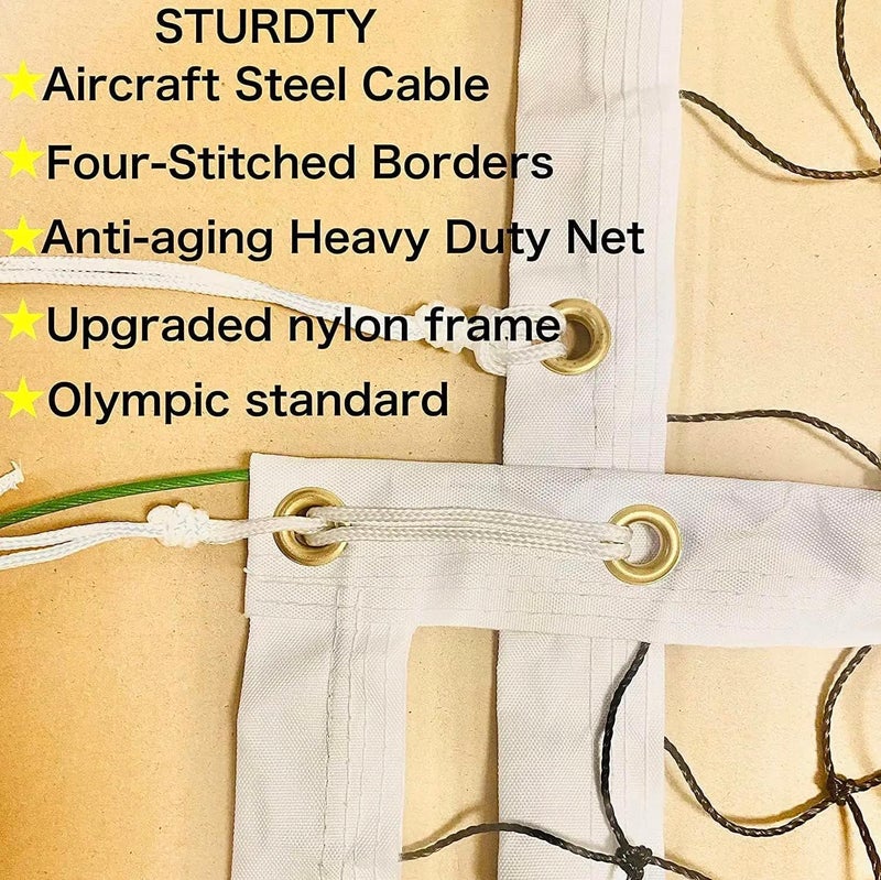 WNE Jaliwale Sports Nets Volleyball Net Standard Size 32ft x 3ft for Sports, Tournament, Training, Practice and Fun,Four Sided Tape (Black) - Image 3