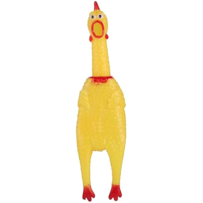 STOBOK Rubber Chicken Toy Squeeze Screaming Chicken Toy Squawking Prank Novelty Party Favor for Kids Pet - Image 1
