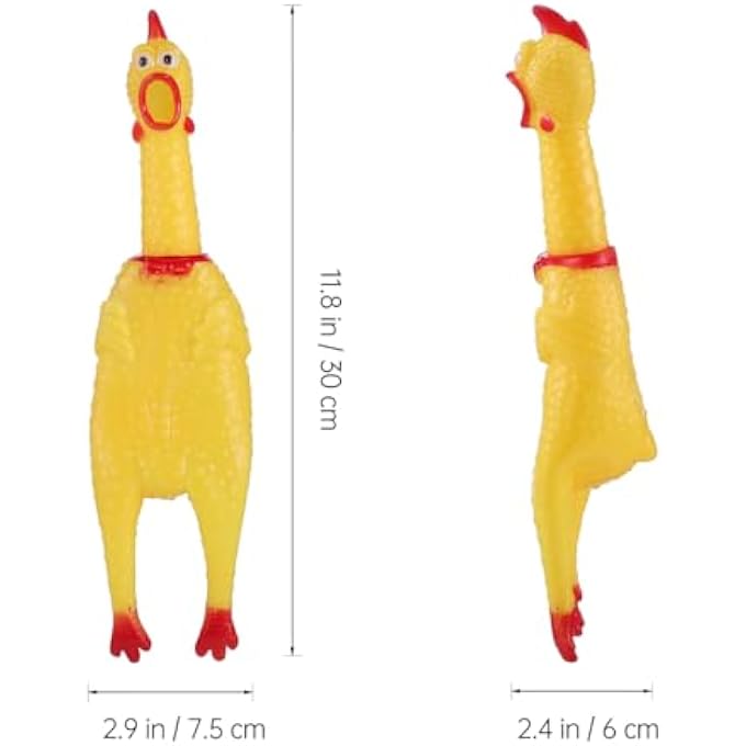 STOBOK Rubber Chicken Toy Squeeze Screaming Chicken Toy Squawking Prank Novelty Party Favor for Kids Pet - Image 4