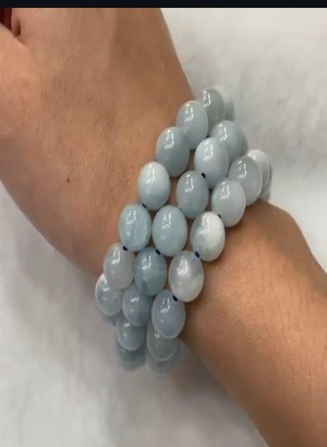 Agatesvibe سوار من كريستال الزبرجد الطبيعي من أغاتسفايب للرجال والنساء - خرز من الأحجار الكريمة العلاجية 8 مم، سوار طاقة مطاطي مصنوع يدويًا للهدوء والتواصل والتوازن العاطفي، مجوهرات كريستال روحانية (عبوة من قطعة واحدة) - Image 5