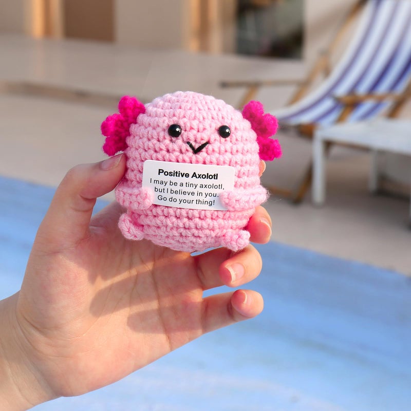 Crochetta Emotional Support Nuggets Crochet Kit, Positive Crochet Axolotls, Handmade Inspirational Gifts Emotional Cheer Support Funny Pickle, Positive Crochet Animals Birthday Gifts for Women Man - Image 5