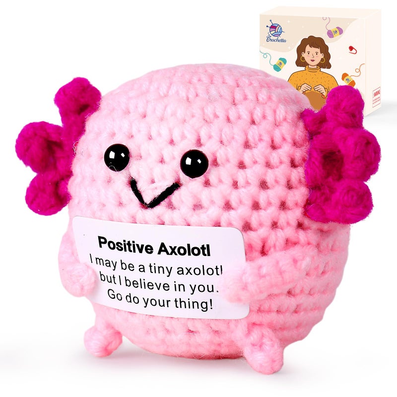Crochetta Emotional Support Nuggets Crochet Kit, Positive Crochet Axolotls, Handmade Inspirational Gifts Emotional Cheer Support Funny Pickle, Positive Crochet Animals Birthday Gifts for Women Man - Image 2