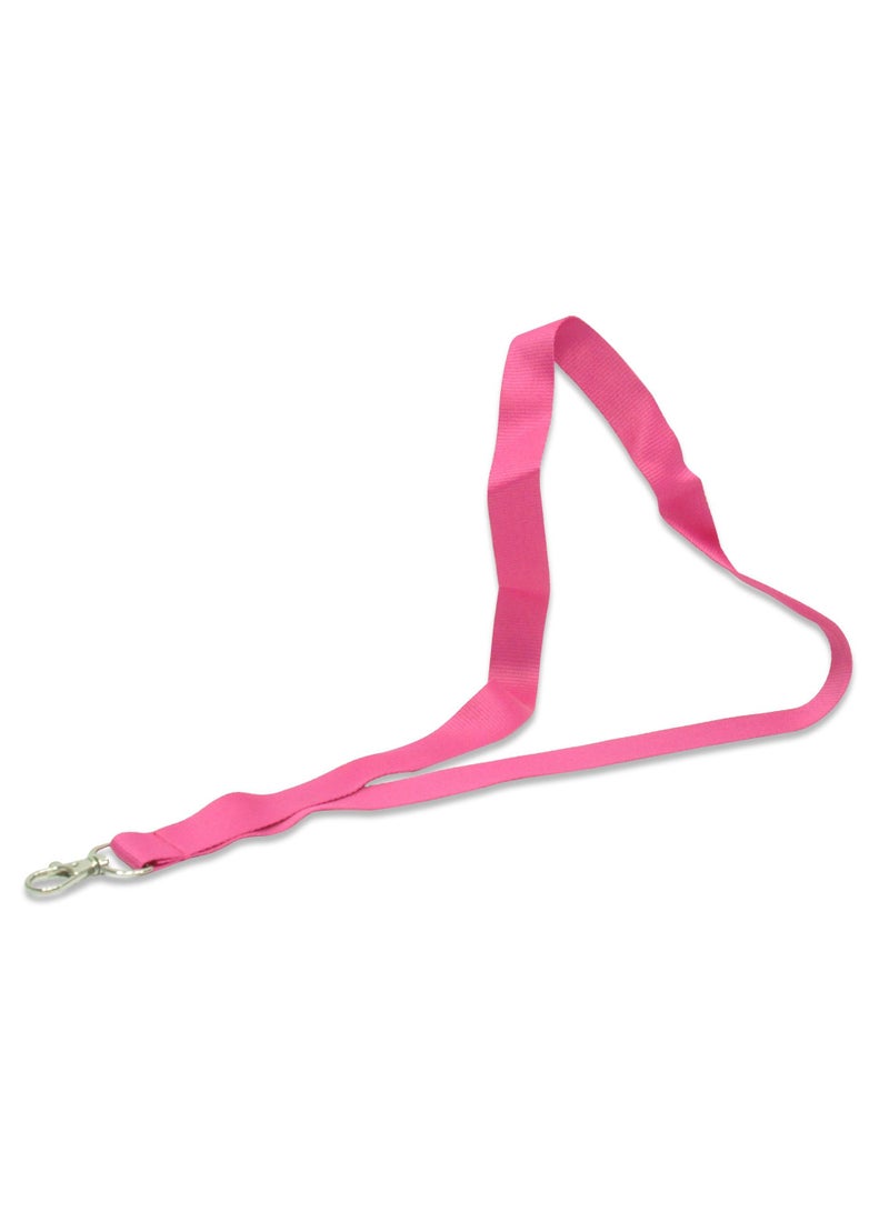 FIS Pack of 50 Pieces FIS Flat Lanyard Pink with Metal Hook 2X90cm - Image 1