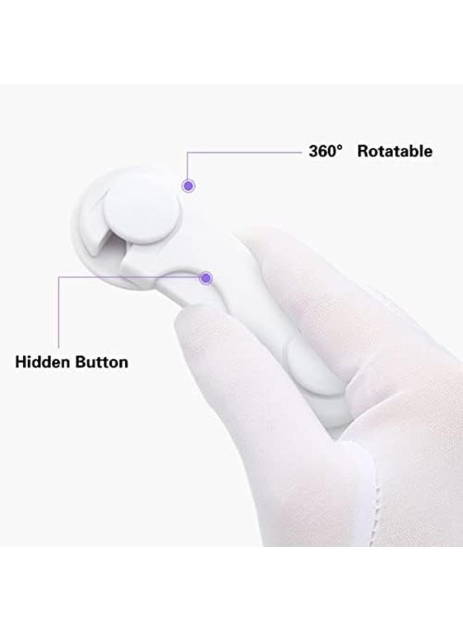 إي سي في في 6 عبوات من أقفال أمان الأطفال، أقفال أمان للأطفال، مزالج خزانة مقاومة للأطفال، مزالج درج مقاومة للأطفال، مواد لاصقة 3M، متعددة الأغراض للأثاث، وخزائن المطبخ، وخزانة الثلاجة، باللون الأبيض - Image 3