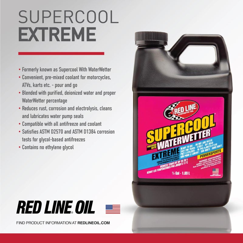 Red Line 80205 Supercool Extreme Powersports Coolant Fortified with WaterWetter - 1/2 Gallon - Image 3