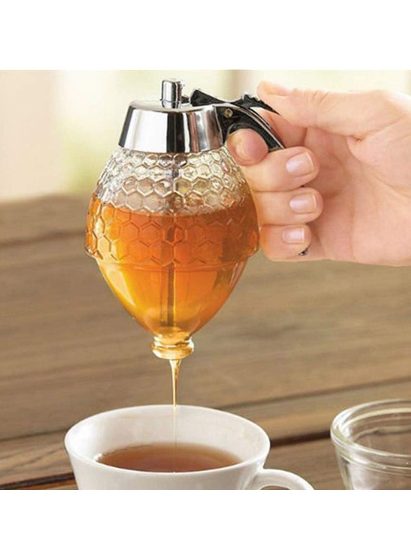 Cool Baby No Drip 200 ml Honey, Syrup, Sugar Dispenser, Acrylic Honey Dispenser with Stand Honey Container, Syrup and Sugar Jar Pot, with High Capacity - Image 3