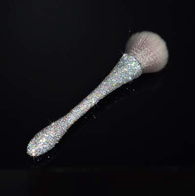 Bestbling Bling Rhinestone Large Mineral Powder Brush Makeup Brush Cosmetic Brush Foundation brush Perfect For Large Coverage Powder Bronzer Blush Blending Buffing 1 piece Silver