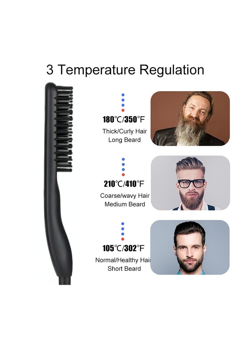 Generic Premium Beard straightener comb for Men,Hair Straightener Heated Brush Beard styling tool, Portable Anti-scald&Auto Shut Off&LCD Display  - Image 4