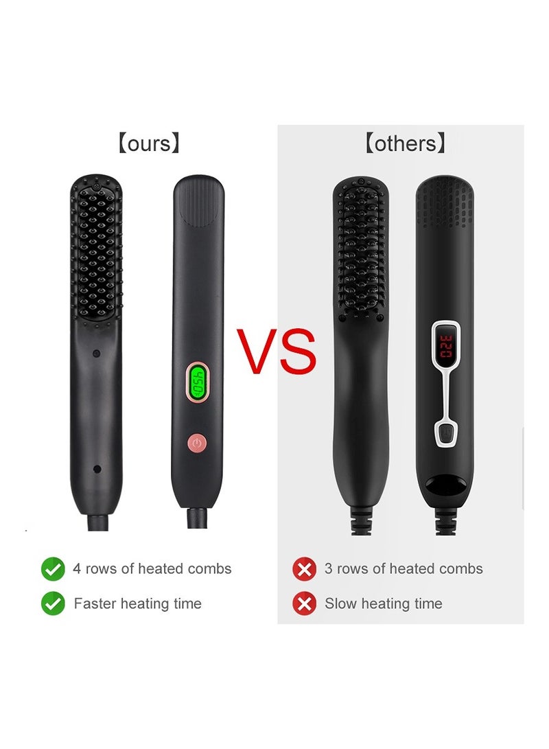 Generic Premium Beard straightener comb for Men,Hair Straightener Heated Brush Beard styling tool, Portable Anti-scald&Auto Shut Off&LCD Display  - Image 3