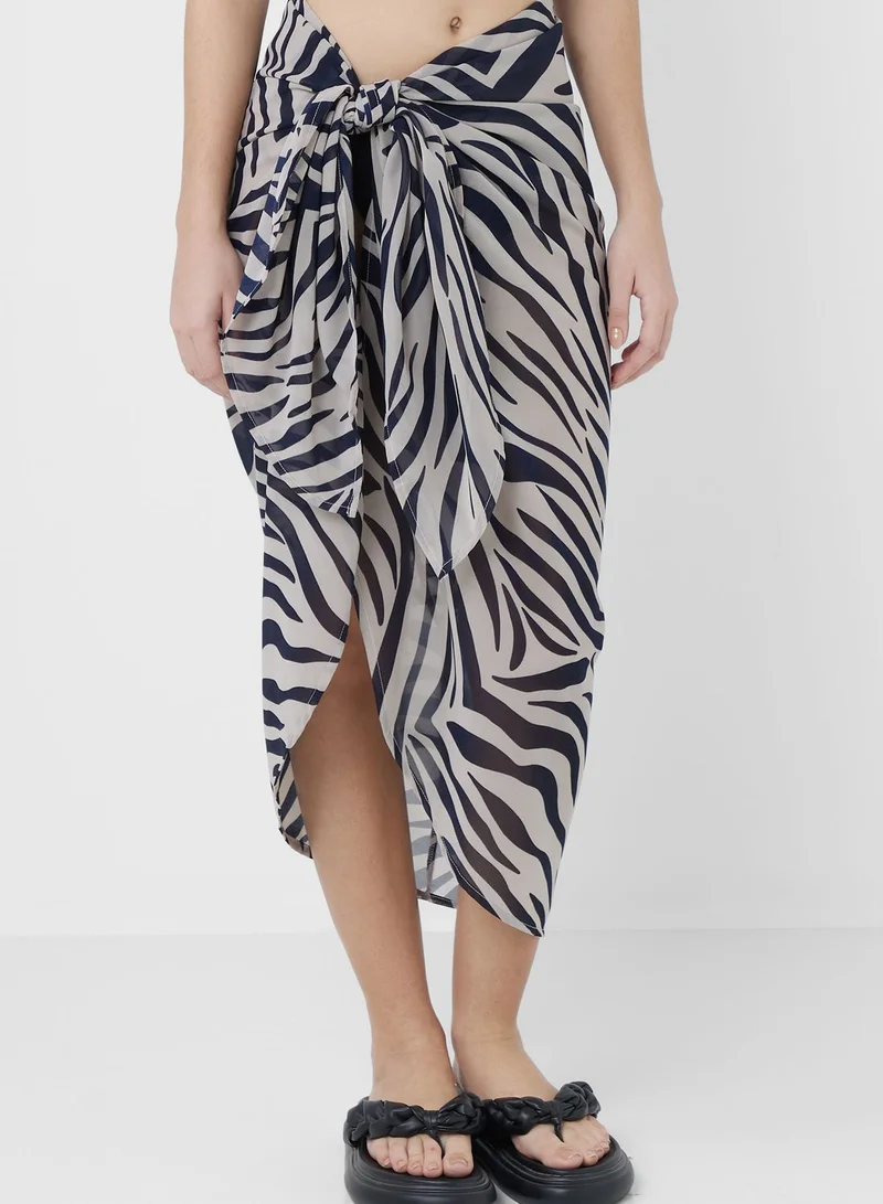 بوهو Tie Knot Printed Beachwear