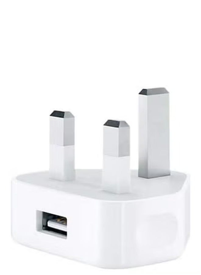 TIGER كابل شاحن USB 5 فولت 1 أمبير ومقبس متوافق مع أجهزة Apple iPhone 5S/6/6S/6 Plus/6S Plus/7/7 Plus/8/8 Plus/XS/X/XS Max/11/XR/iPod Touch 5G  - Image 1