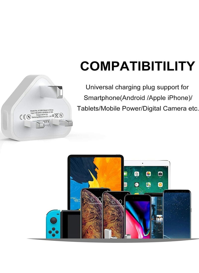 Generic - 5V 1A USB Charger Cable and Plug Compatible for Apple iPhone 5S/6/6S/6 Plus/6S Plus/7/7 Plus/8/8 Plus/XS/X/XS Max/11/XR/iPod Touch 5G Power Cord - Image 1