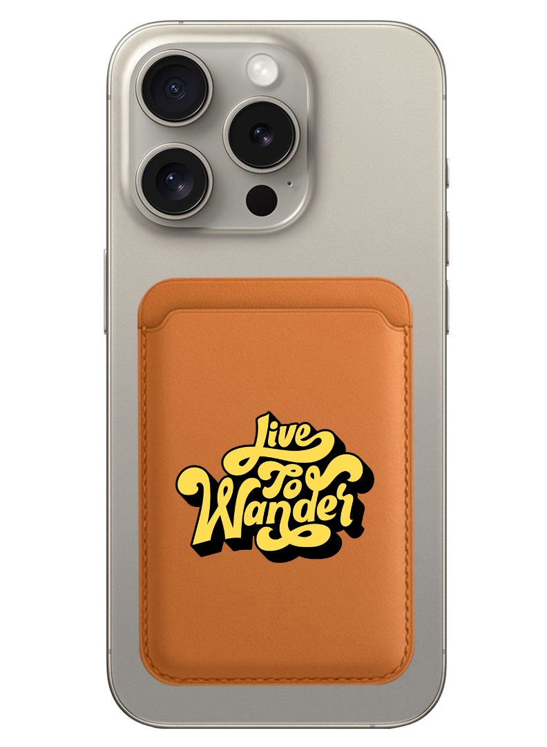 Theodor Magnetic Wallet, Compatible with MagSafe Wallet, for iPhone Wallet, for iPhone 16/15/14/13/12 Series, Not for iPhone 13/12 mini, 3 Card Holder, Vegan Leather, Brown - Live to wander-01 - Image 1