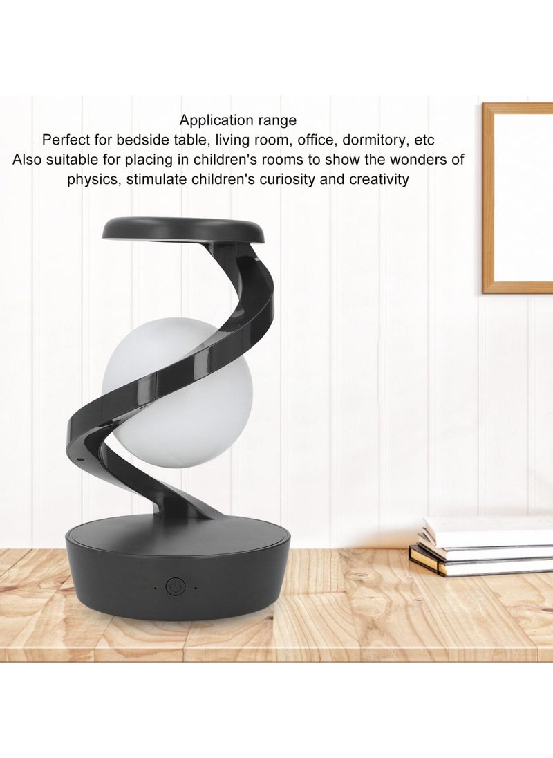 Modern Spiral Bedside Lamp, Rotating RGB Suspension Lamp, Innovative 3D Visual Levitation Ball Led Table Lamp, Nightstand Lamps Magnetic Led Desk Light Bulb for Bedroom Living Room Office Decor