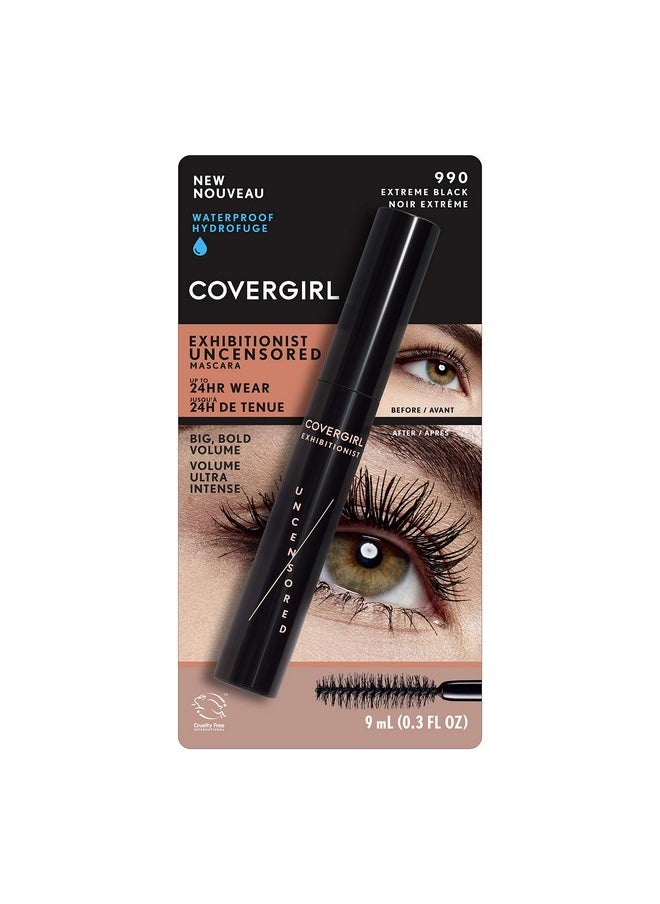 CoverGirl Covergirl Exhibitionist Uncensored Waterproof Mascara, Extreme Black, 0.3 Fl Oz  - Image 3
