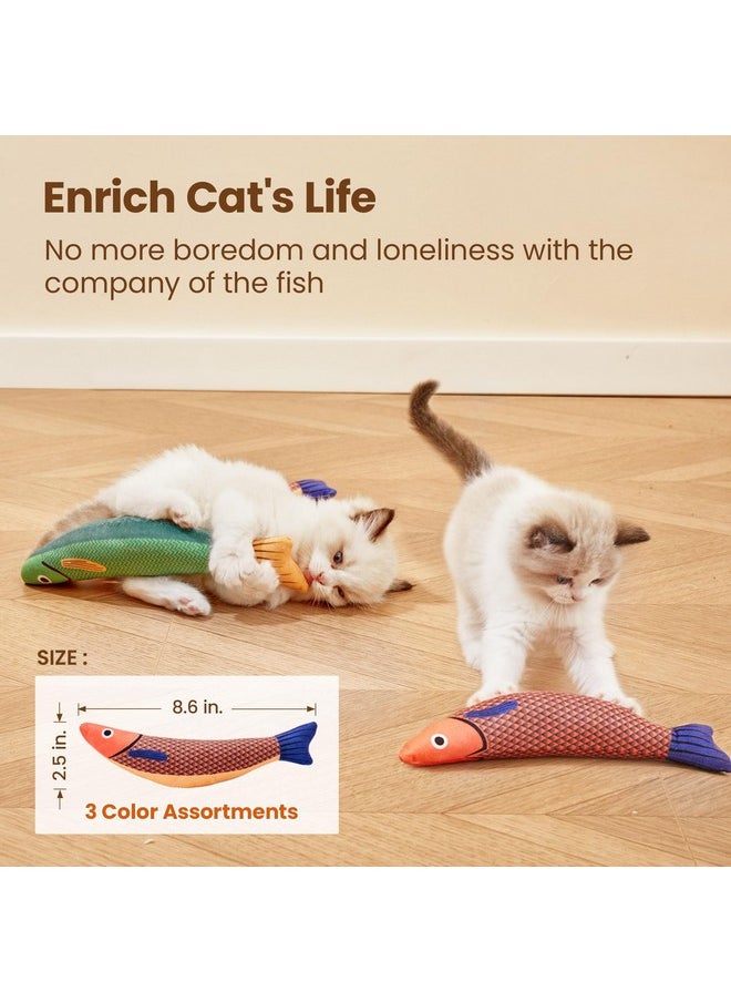 Potaroma Potaroma Cat Toys Saury Fish, 3 Pack Catnip Crinkle Sound Toys Soft and Durable, Interactive Cat Kicker Toys for Indoor Kitten Exercise 9.4 Inches for All Breeds  - Image 2