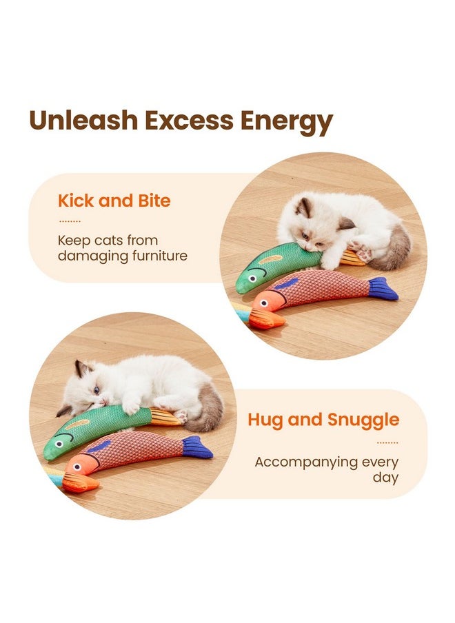 Potaroma Potaroma Cat Toys Saury Fish, 3 Pack Catnip Crinkle Sound Toys Soft and Durable, Interactive Cat Kicker Toys for Indoor Kitten Exercise 9.4 Inches for All Breeds  - Image 3
