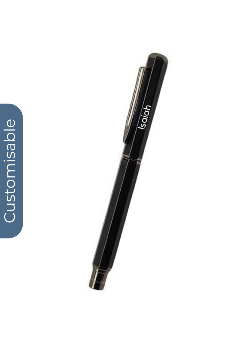SANTHOME Personalised Premium Metal Roller Pen in Gift Box - Black - Image 1