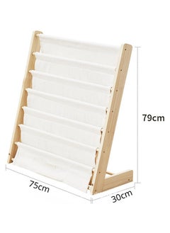 RATSAW Solid wood children's bookshelf picture book shelf baby simple landing magazine rack Suspender Bookshelf Children's Bedroom Playroom Toy Locker  - Image 3