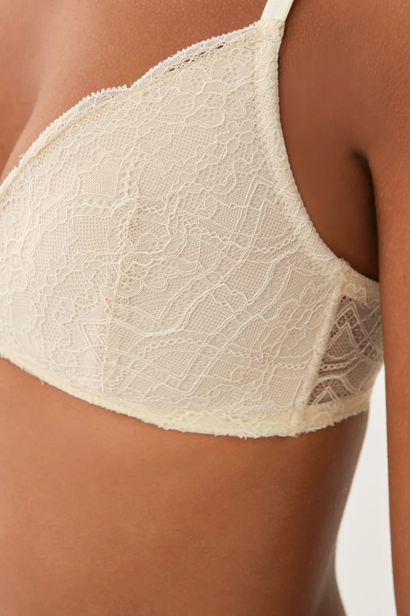 dagi Beige Triangle Covered Non-Padded Non-Wireless Bra