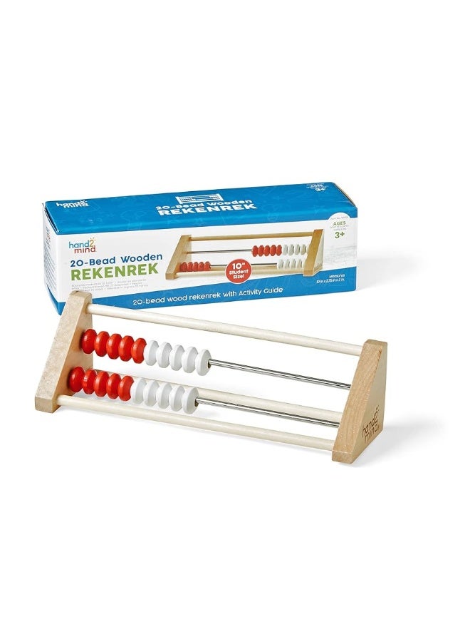 hand2mind 20 Bead Wooden Rekenrek, Abacus for Kids Math, Math Manipulatives Kindergarten, Counting Rack for Kids, Counters for Kids Math, Educational Toys for Elementary Kids (Set of 1) - Image 5