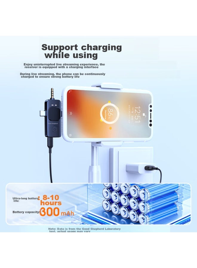 The Good Shepherd Good Shepherd Wireless Lavalier Microphone, One-to Receiver, Outdoor Noise-cancelling Microphone, Video Recording And Equipment, Tiktok Influencer, Karaoke, Mobile-specific Sound Card - Image 2
