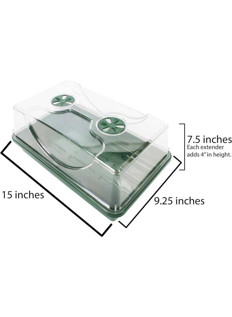 EarlyGrow EarlyGrow 95776 Medium Vented Propagator Height Extenders Set 2Pack of Side Extensions with Security Clips Green  - Image 5