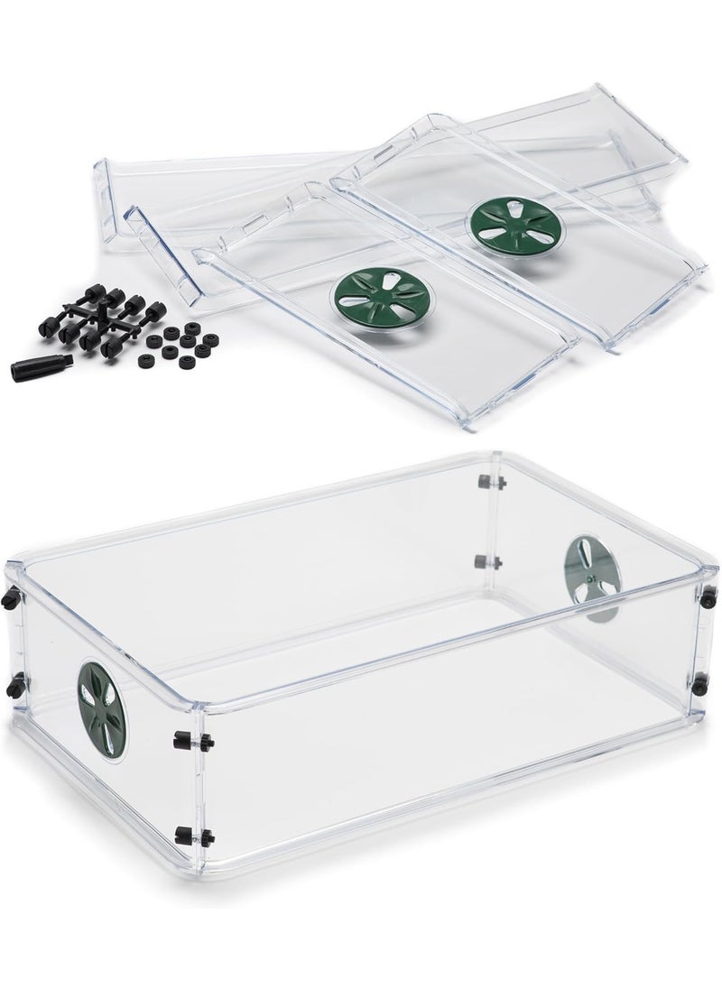 EarlyGrow EarlyGrow 95776 Medium Vented Propagator Height Extenders Set 2Pack of Side Extensions with Security Clips Green  - Image 4