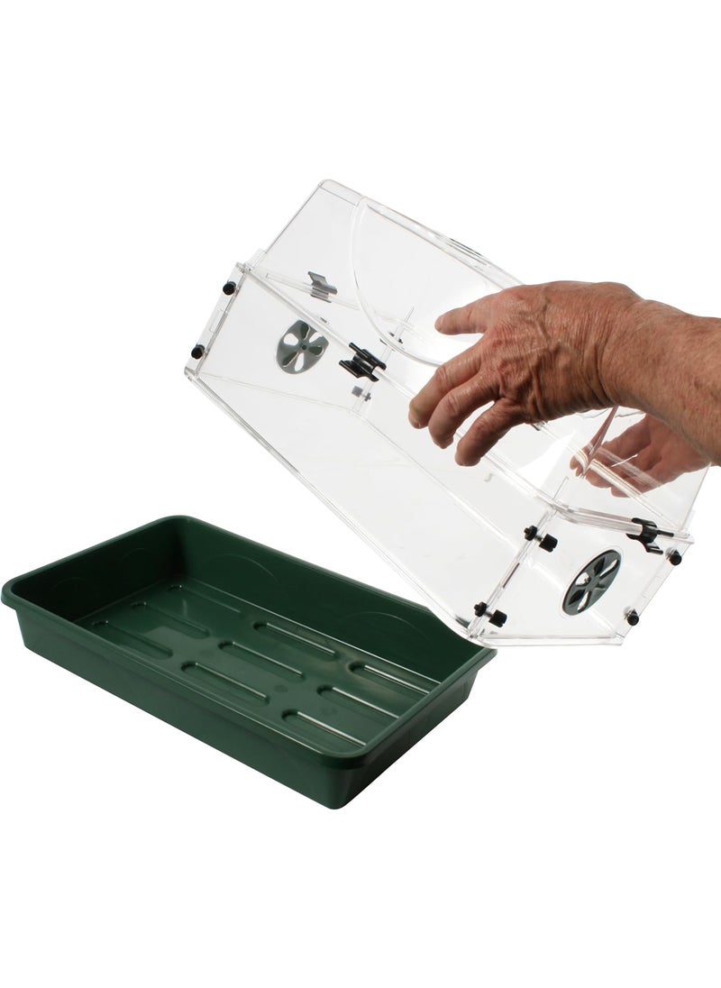 EarlyGrow EarlyGrow 95776 Medium Vented Propagator Height Extenders Set 2Pack of Side Extensions with Security Clips Green  - Image 2
