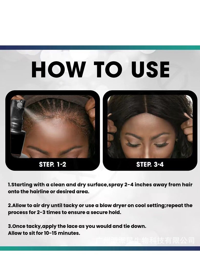 Women Lace Tint Spray for Wigs Glue, Natural Finishing Edge Control Lace Color, Strong Hold Invisible Hair Bonding Glue, Edge Control for Women Toupees& Hairpieces - 120ML - Image 5