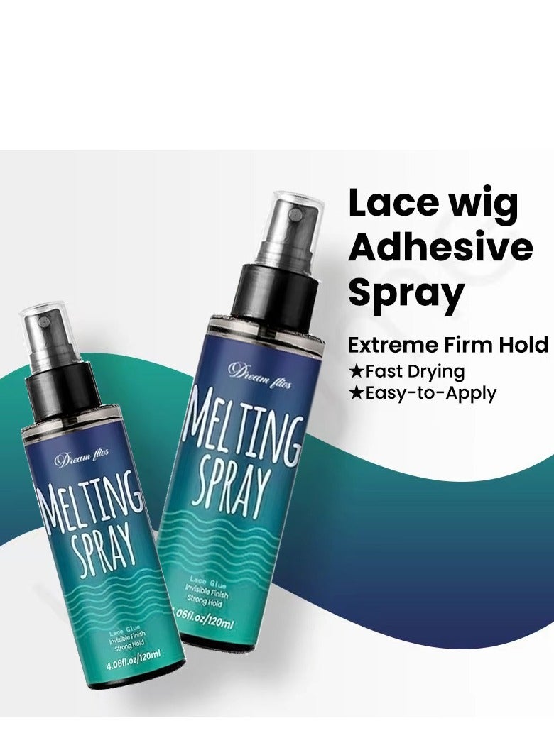 Women Lace Tint Spray for Wigs Glue, Natural Finishing Edge Control Lace Color, Strong Hold Invisible Hair Bonding Glue, Edge Control for Women Toupees& Hairpieces - 120ML - Image 4
