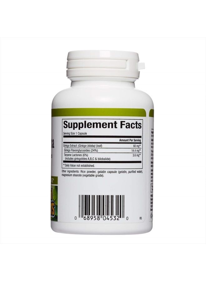 HerbalFactors by Natural Factors, Ginkgo Biloba, Supports Memory, Mental Performance and Healthy Brain Function, 60 capsules (60 servings)