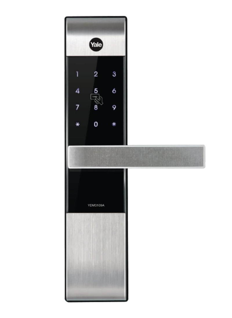 Yale - Yale Smart Lock YDM3109A, with Pin Code, RIFD Card and Mechanical Key for Keyless Home Entry. Auto Locking and Emergency Power Supply. Adjustable Handle Suitable for Right or Left Handed Doors. - Image 1