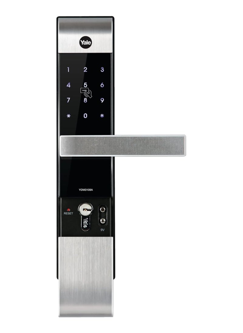 Yale - Yale Smart Lock YDM3109A, with Pin Code, RIFD Card and Mechanical Key for Keyless Home Entry. Auto Locking and Emergency Power Supply. Adjustable Handle Suitable for Right or Left Handed Doors. - Image 1