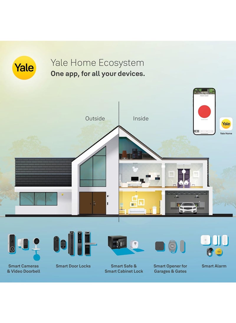 Yale - Yale Smart Lock YDM3109A, with Pin Code, RIFD Card and Mechanical Key for Keyless Home Entry. Auto Locking and Emergency Power Supply. Adjustable Handle Suitable for Right or Left Handed Doors. - Image 1