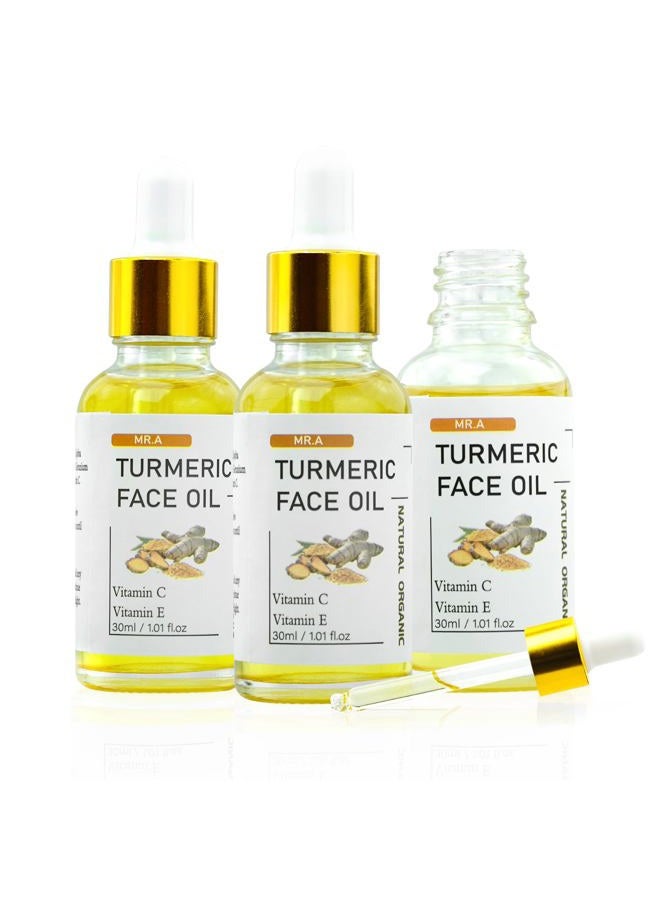 Mr.A 3Pack Turmeric Oil, Turmeric oil with Vitamin C for Face Body, Great for Cleanses Skin, Moisturize & Soothing skin, Tumeric Face Oil for All Skin Type - Image 1
