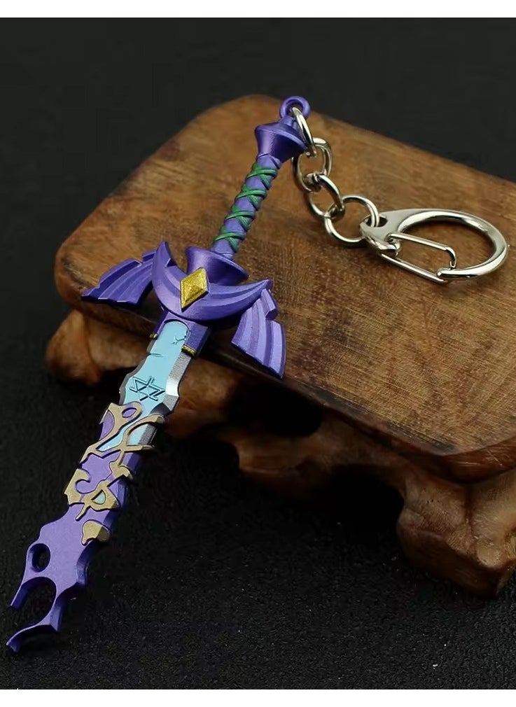 Goolsky Zeldas Master Sword Keychain Tears of the Kingdom Hero Link Hylian Shield Pendant Keyring Fans Jewelry Collection  - Image 5