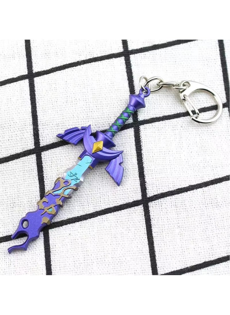 Goolsky Zeldas Master Sword Keychain Tears of the Kingdom Hero Link Hylian Shield Pendant Keyring Fans Jewelry Collection  - Image 3