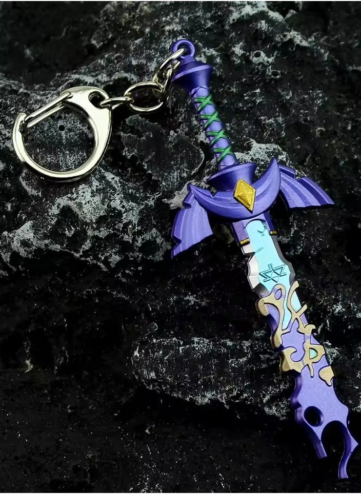Goolsky Zeldas Master Sword Keychain Tears of the Kingdom Hero Link Hylian Shield Pendant Keyring Fans Jewelry Collection  - Image 4