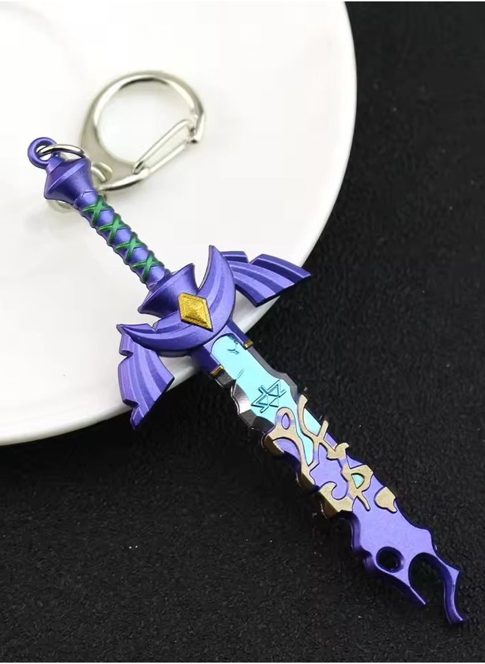 Goolsky Zeldas Master Sword Keychain Tears of the Kingdom Hero Link Hylian Shield Pendant Keyring Fans Jewelry Collection  - Image 1